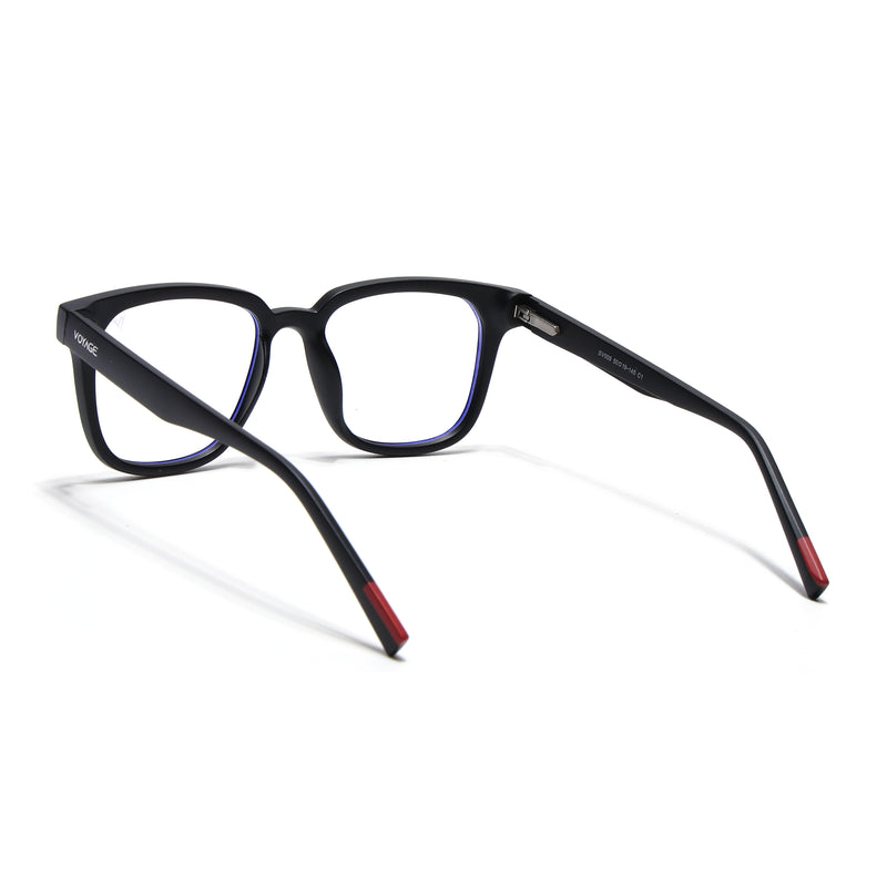 Voyage Black Square Eyeglasses for Men & Women (SV009FMG7493-C1)