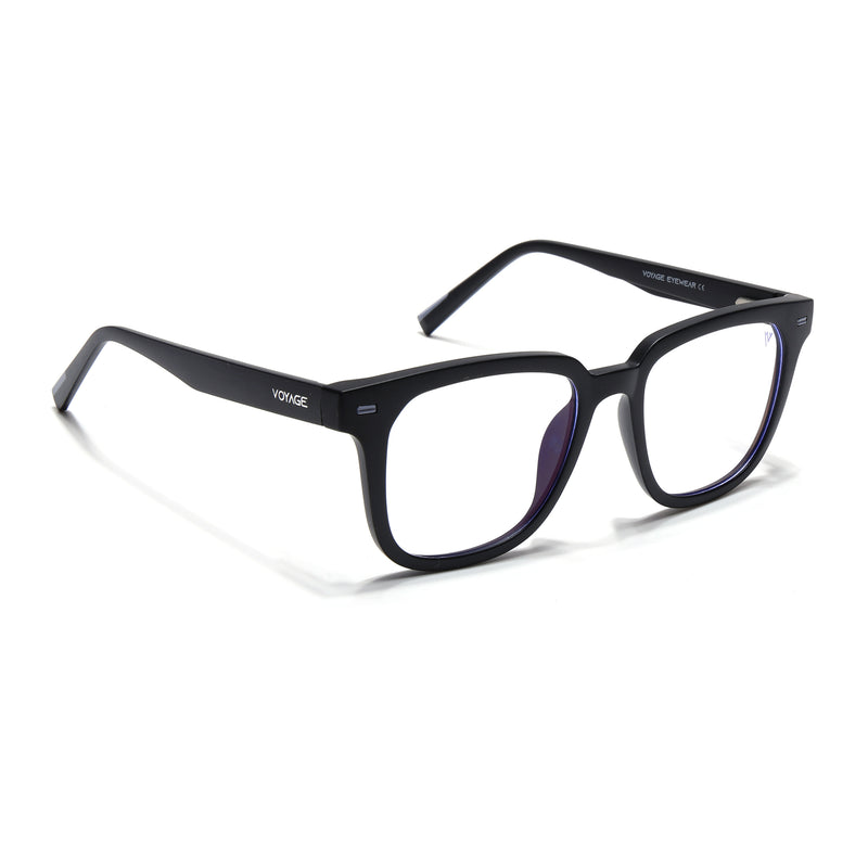 Voyage Black Square Eyeglasses for Men & Women (SV009FMG7495-C3)