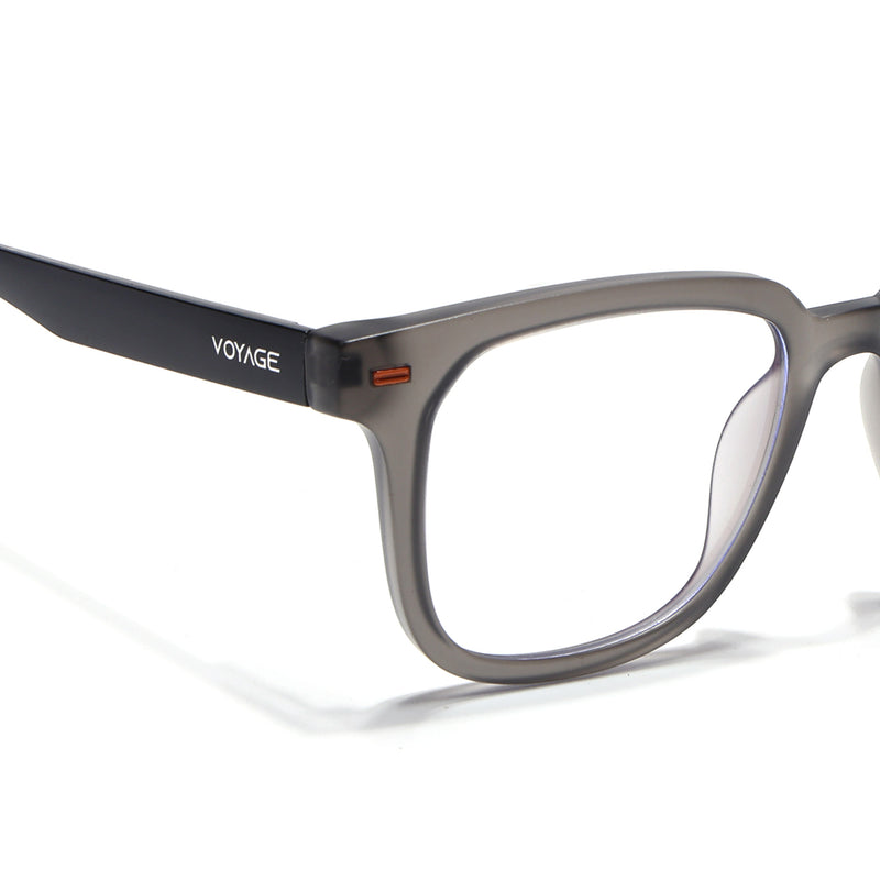 Voyage Dark Grey Square Eyeglasses for Men & Women (SV009FMG7496-C4)