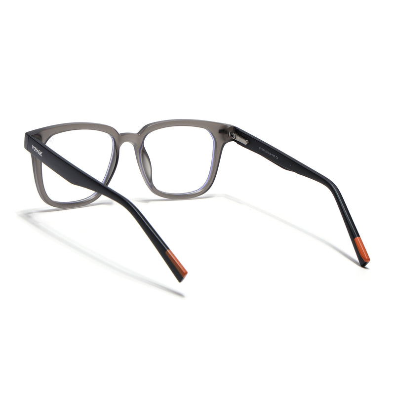 Voyage Dark Grey Square Eyeglasses for Men & Women (SV009FMG7496-C4)
