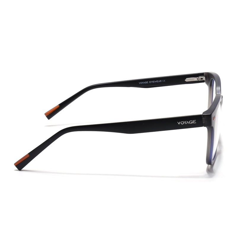 Voyage Dark Grey Square Eyeglasses for Men & Women (SV009FMG7496-C4)
