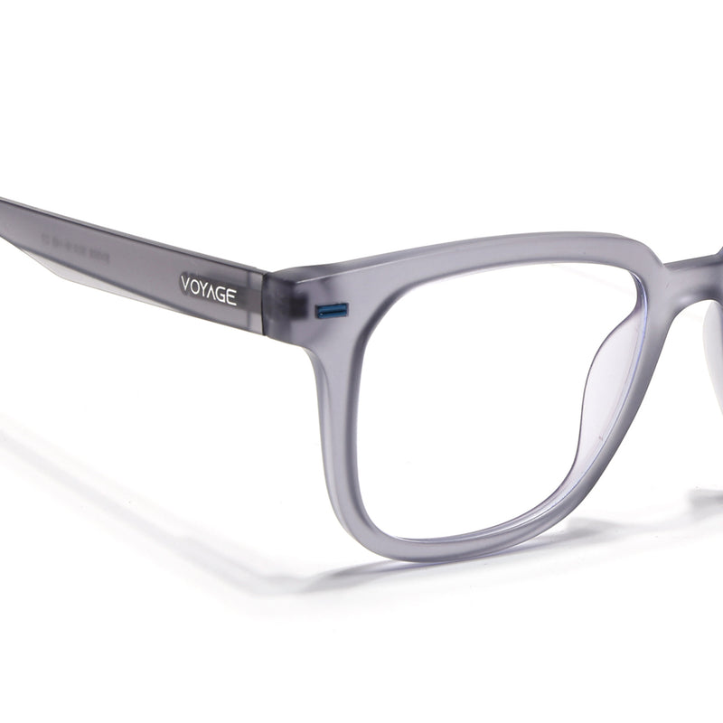 Voyage Light Grey Square Eyeglasses for Men & Women (SV009FMG7497-C5)