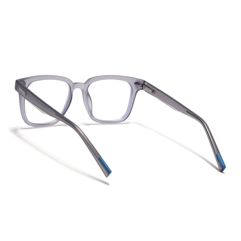 Voyage Light Grey Square Eyeglasses for Men & Women (SV009FMG7497-C5)