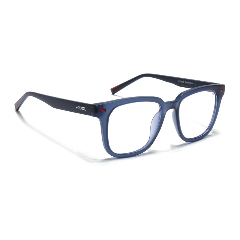 Voyage Blue Square Eyeglasses for Men & Women (SV009FMG7498-C6)