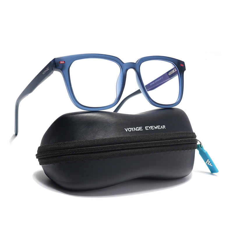 Voyage Blue Square Eyeglasses for Men & Women (SV009FMG7498-C6)