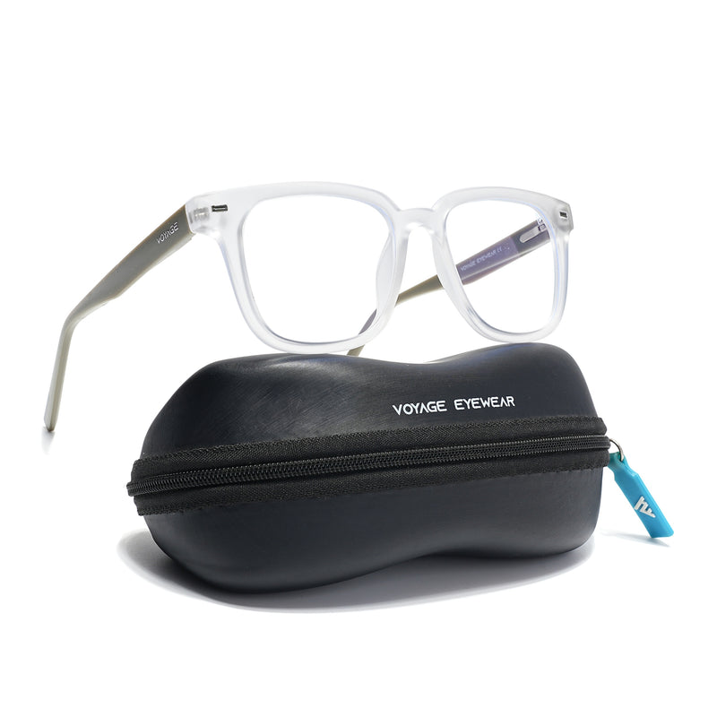 Voyage Transparent Square Eyeglasses for Men & Women (SV009FMG7500-C8)