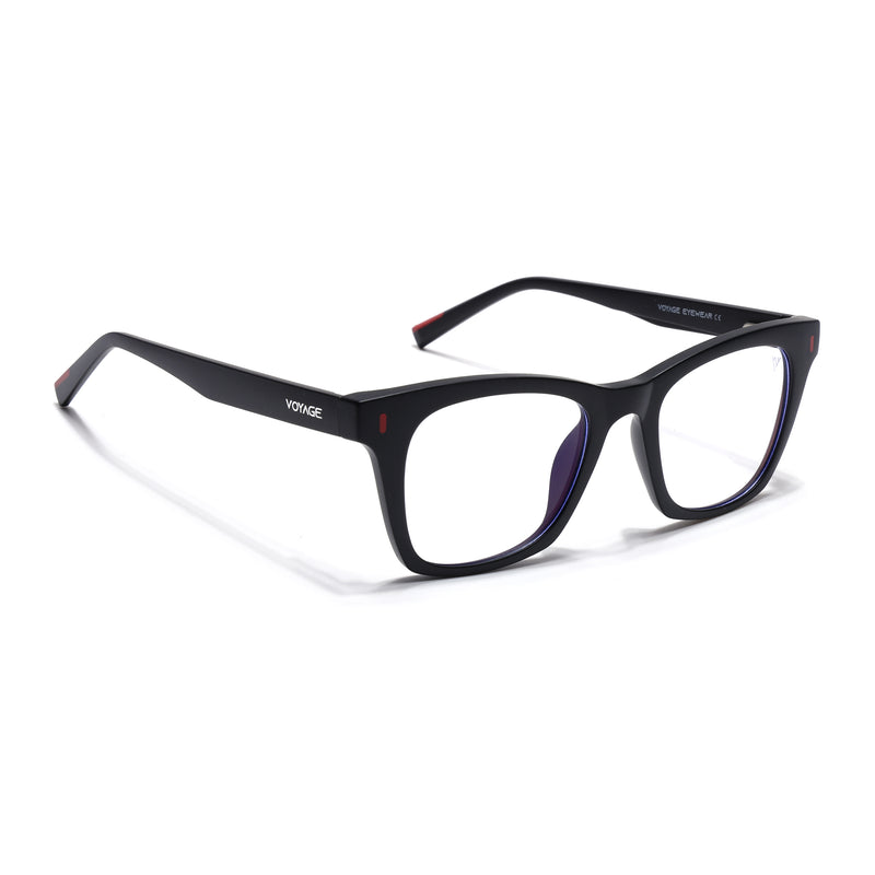Voyage Black Wayfarer Eyeglasses for Men & Women (SV010FMG7501-C1)
