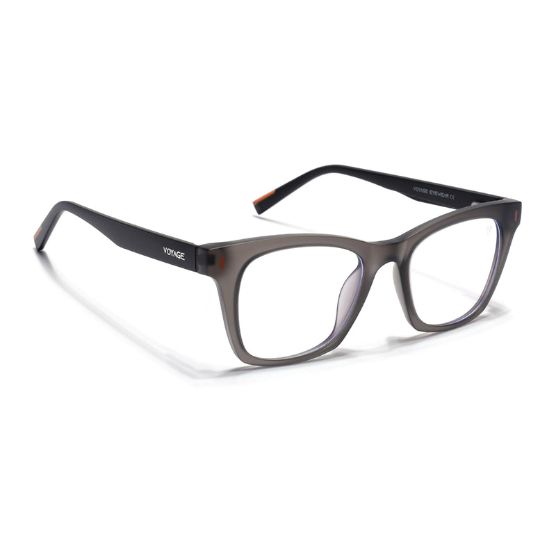 Voyage Dark Grey Wayfarer Eyeglasses for Men & Women (SV010FMG7504-C4)
