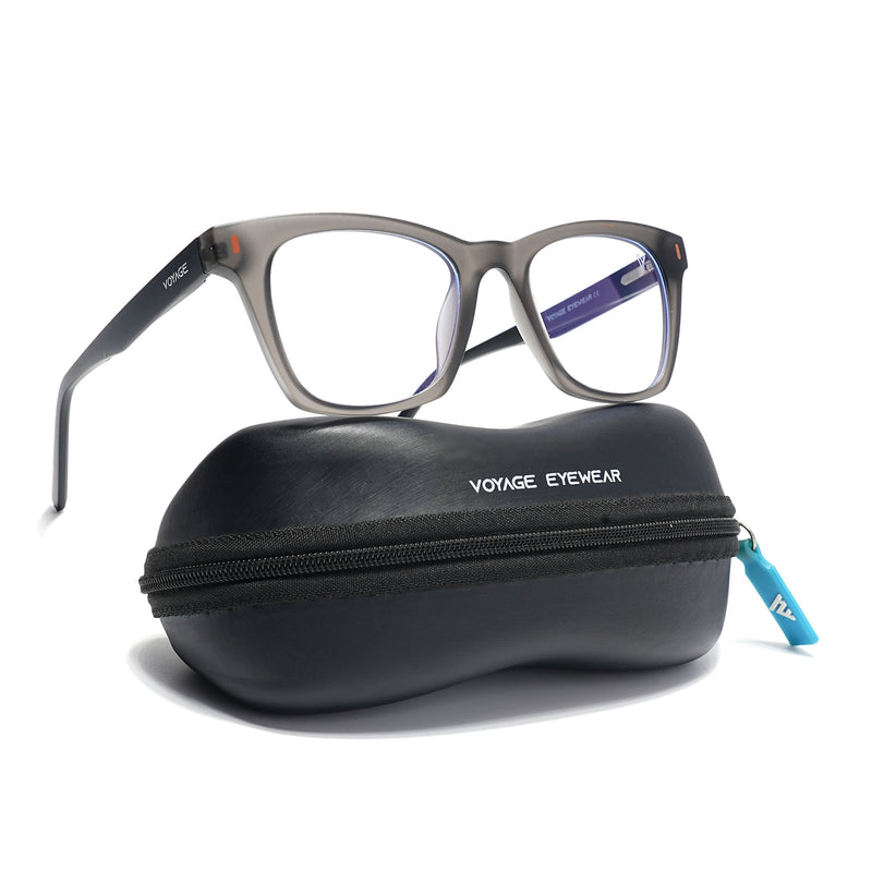 Voyage Dark Grey Wayfarer Eyeglasses for Men & Women (SV010FMG7504-C4)