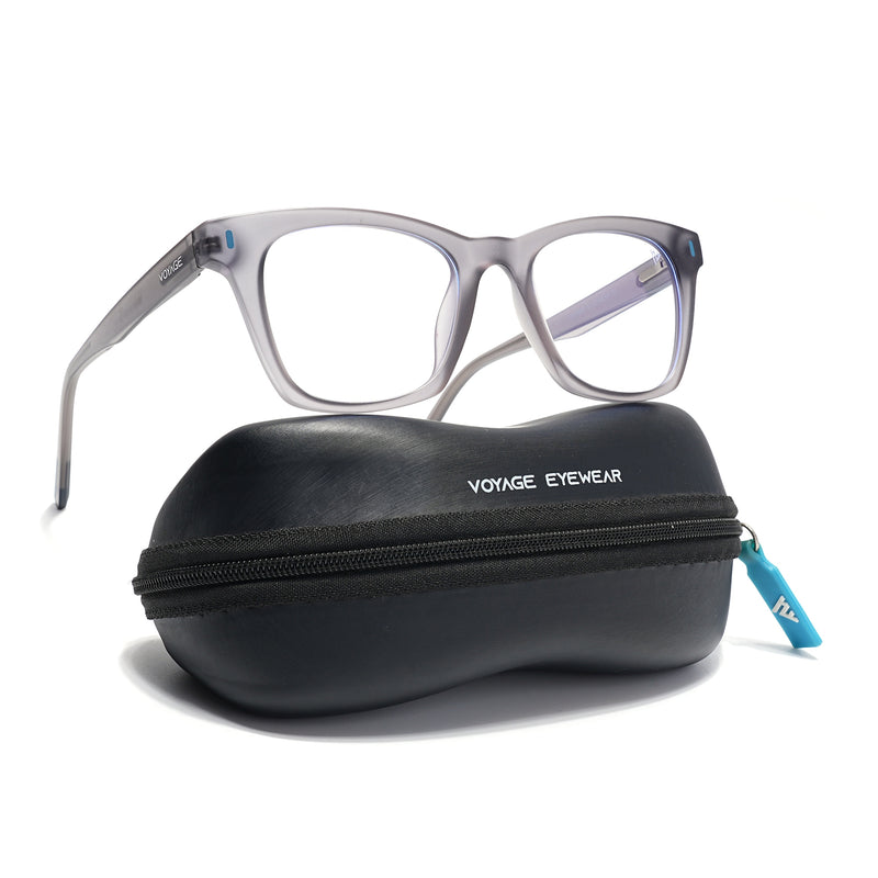 Voyage Light Grey Wayfarer Eyeglasses for Men & Women (SV010FMG7505-C5)