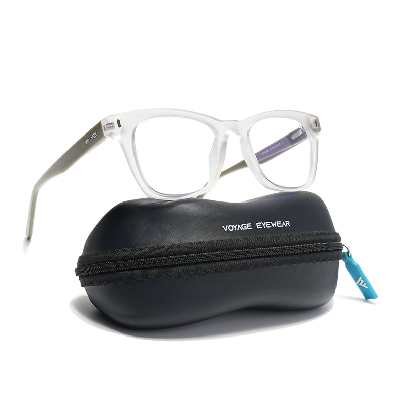 Voyage Transparent Wayfarer Eyeglasses for Men & Women (SV010FMG7508-C8)