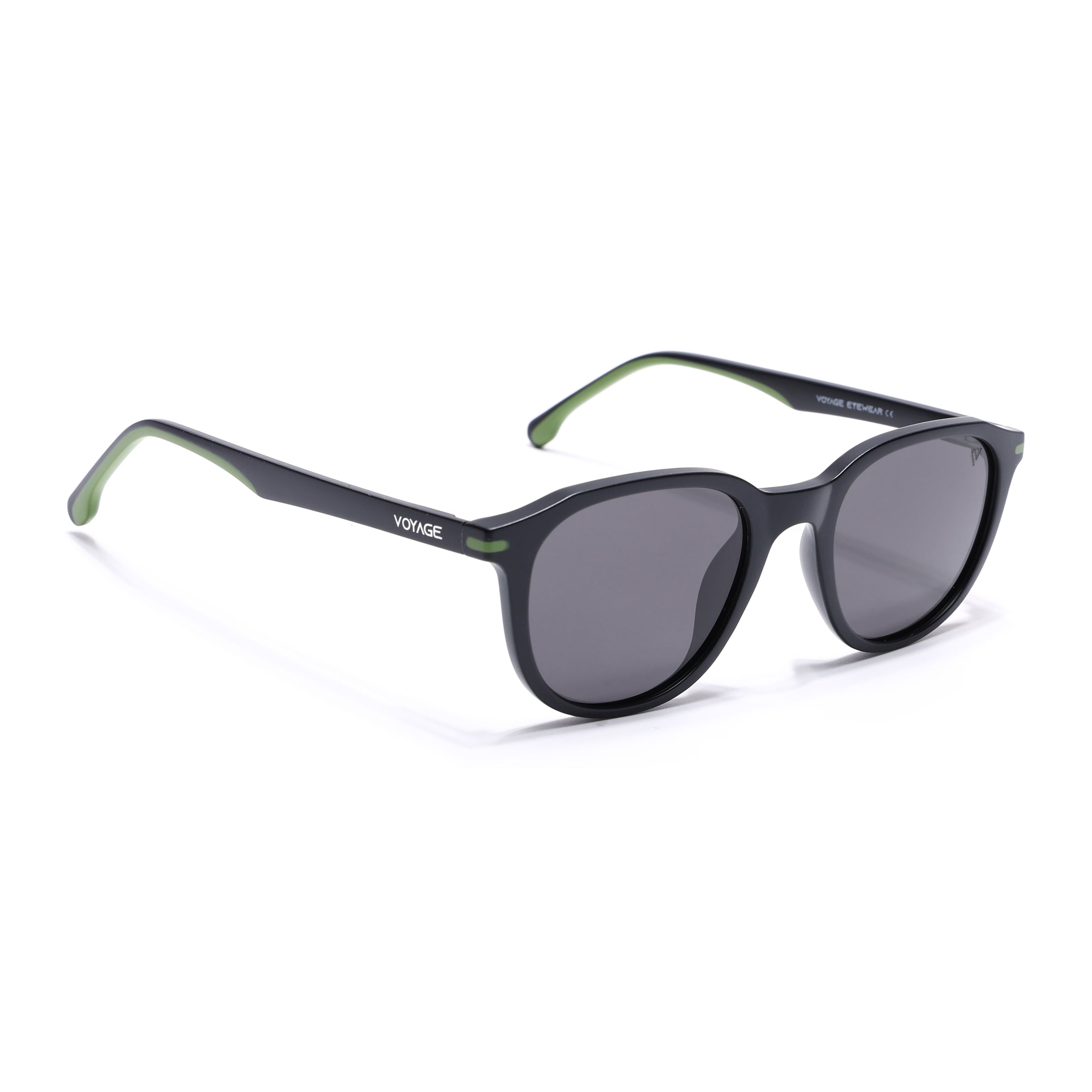 Matira | Black & Green Wayfarer Polarized Sunglasses | PMG7398