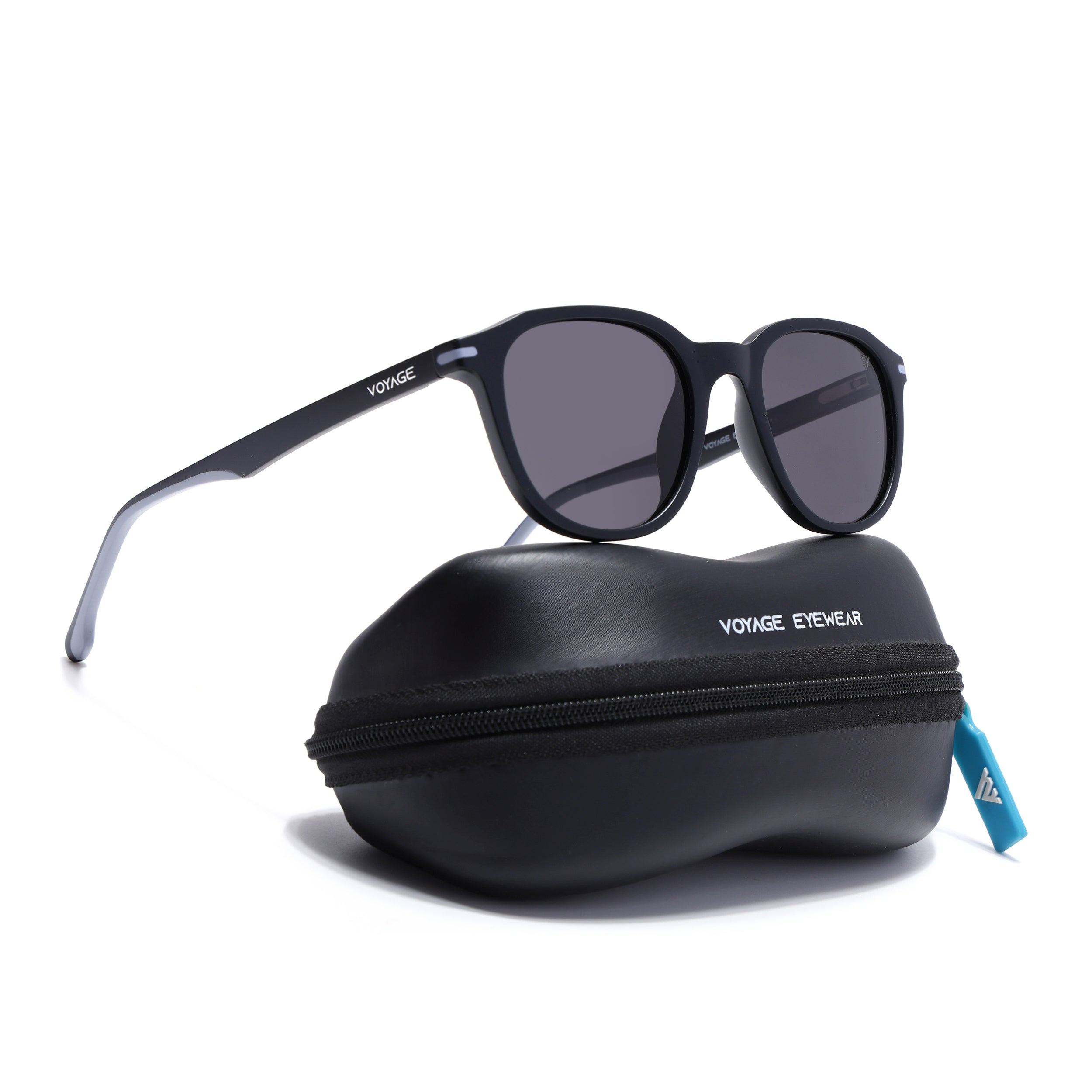 Matira | Black & Grey Wayfarer Polarized Sunglasses | PMG7399