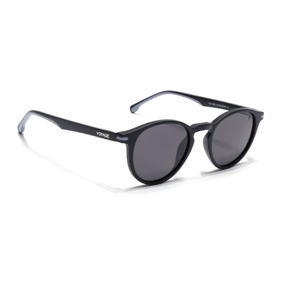 Matira | Black & Grey Round Polarized Sunglasses | PMG7407