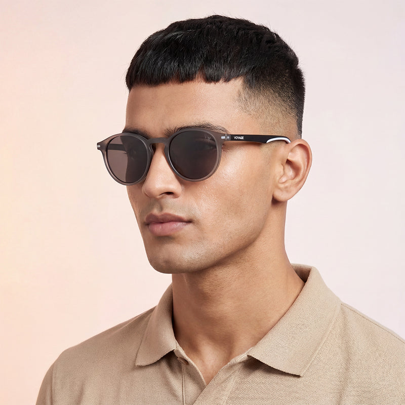 Matira | Dark Grey Round Polarized Sunglasses | PMG7408