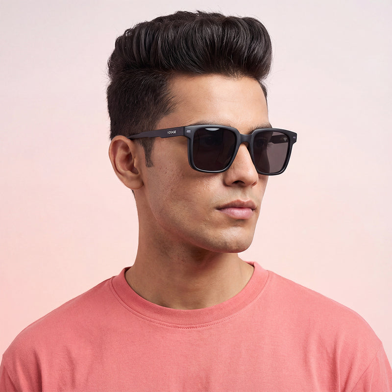 Matira | Black & White Square Polarized Sunglasses | PMG7415