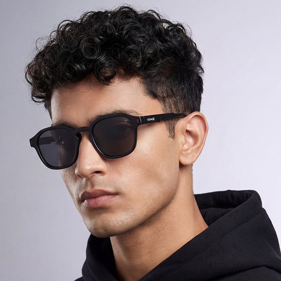 Matira | Black & Red Wayfarer Polarized Sunglasses  | PMG7421