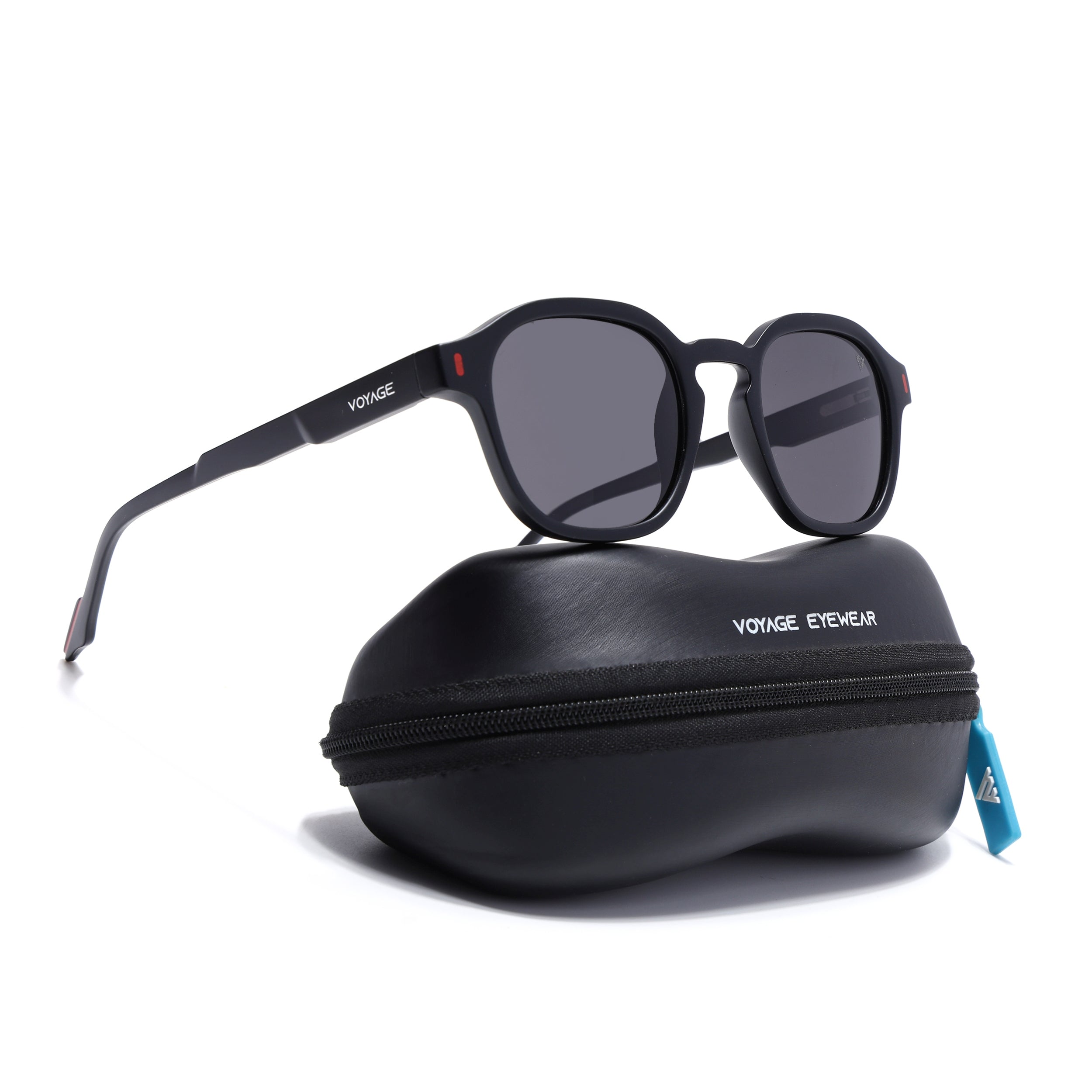 Matira | Black & Red Wayfarer Polarized Sunglasses  | PMG7421
