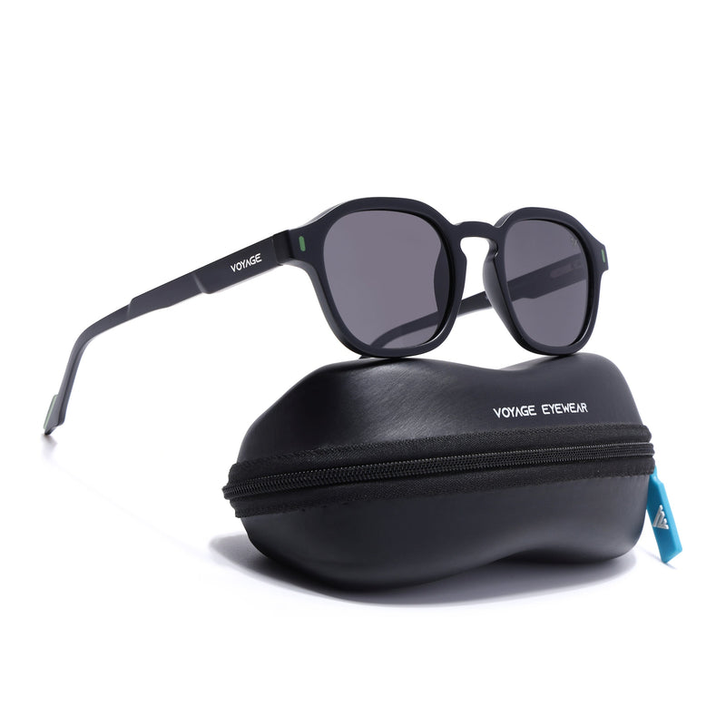 Matira | Black & Green Wayfarer Polarized Sunglasses | PMG7422