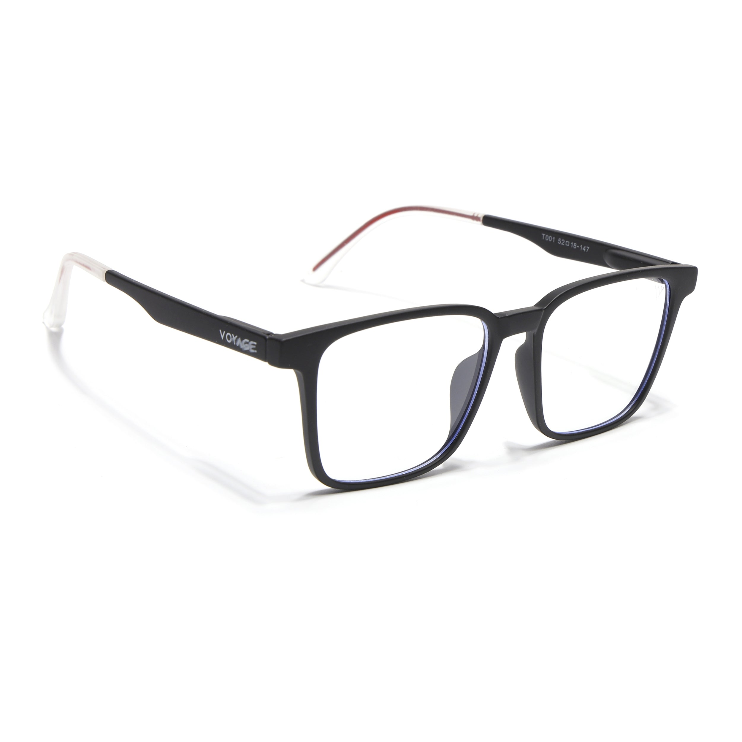 Voyage Air Black Square Eyeglasses for Men & Women (T001FMG7172-C1)