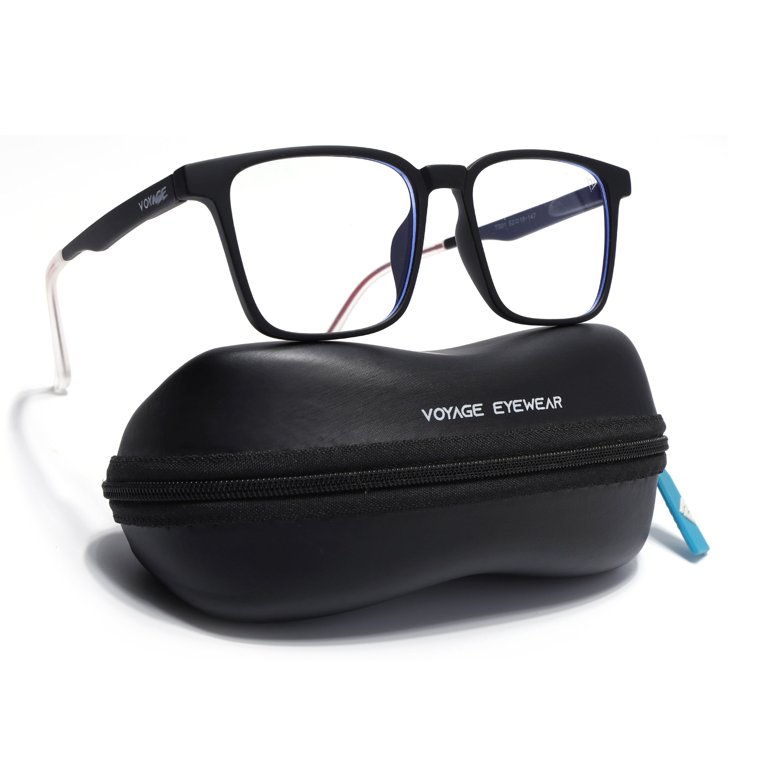 Voyage Air Black Square Eyeglasses for Men & Women (T001FMG7172-C1)
