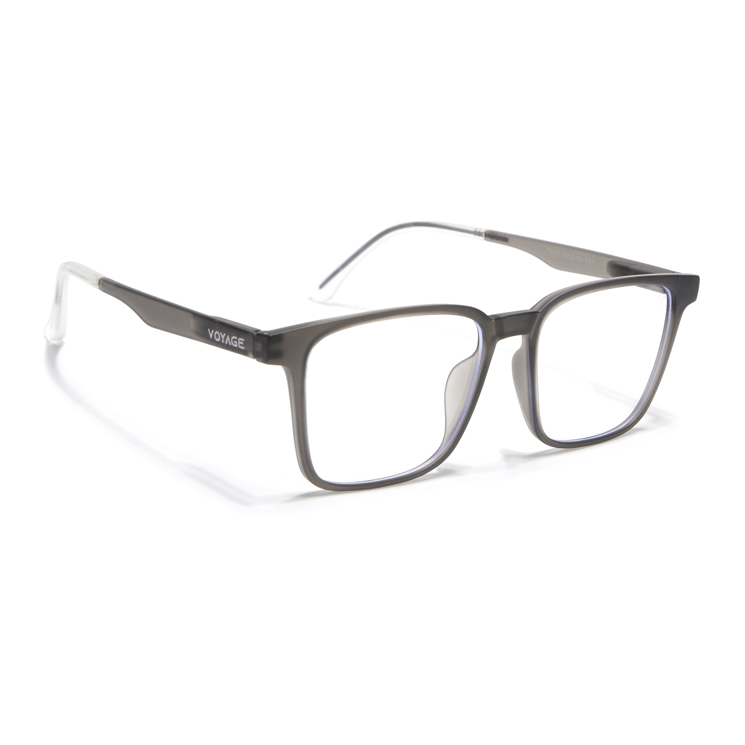 Voyage Air Grey Square Eyeglasses for Men & Women (T001FMG7173-C2)
