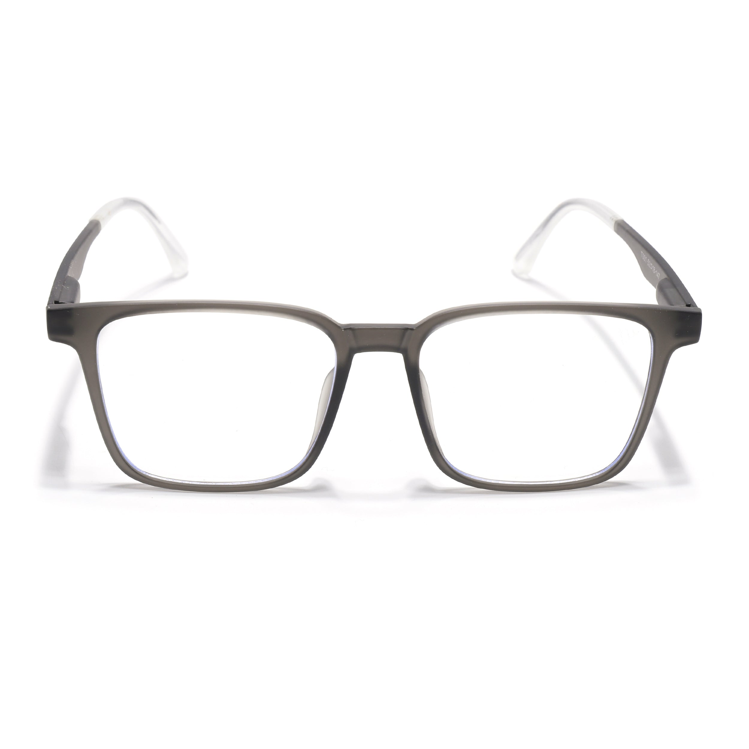 Voyage Air Grey Square Eyeglasses for Men & Women (T001FMG7173-C2)