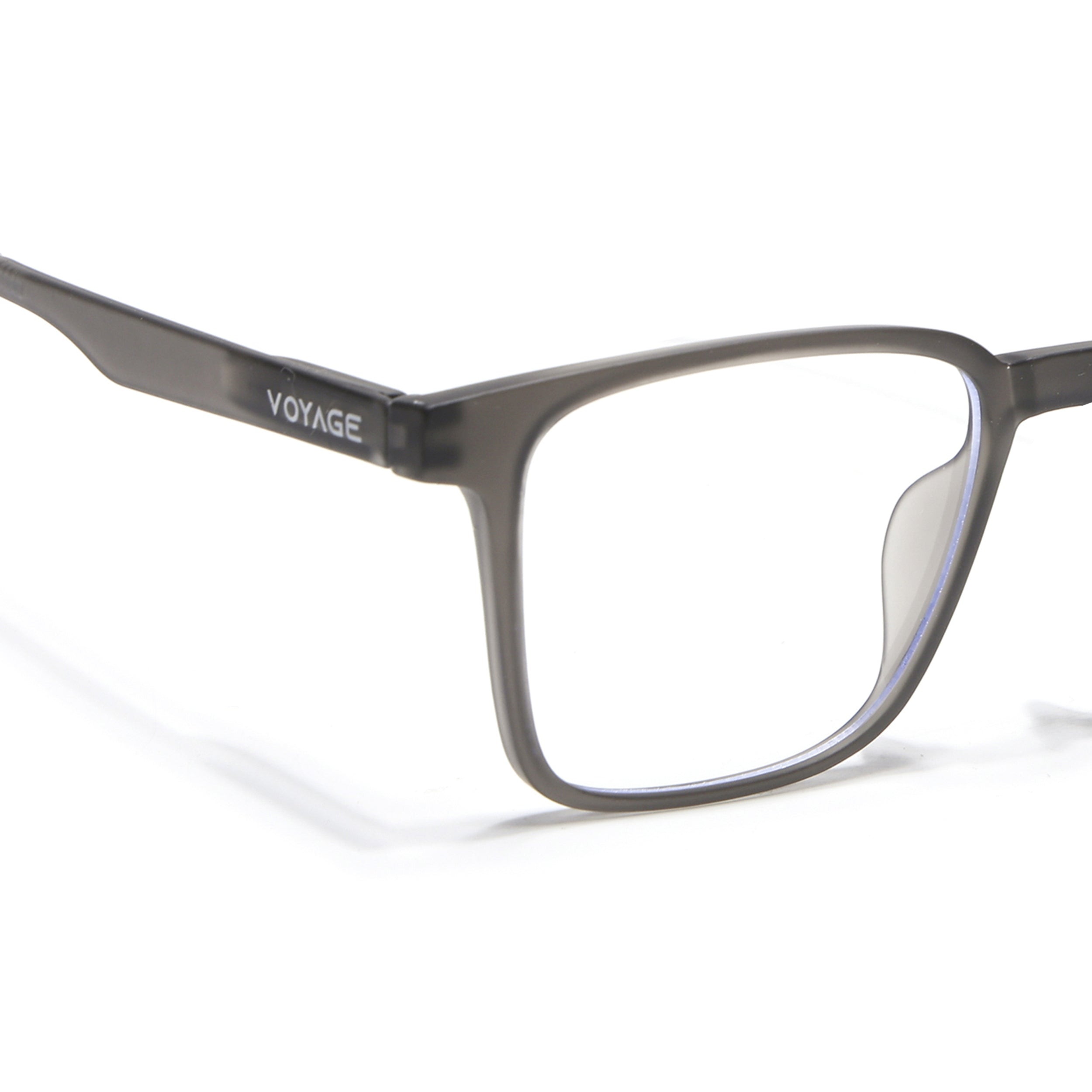 Voyage Air Grey Square Eyeglasses for Men & Women (T001FMG7173-C2)