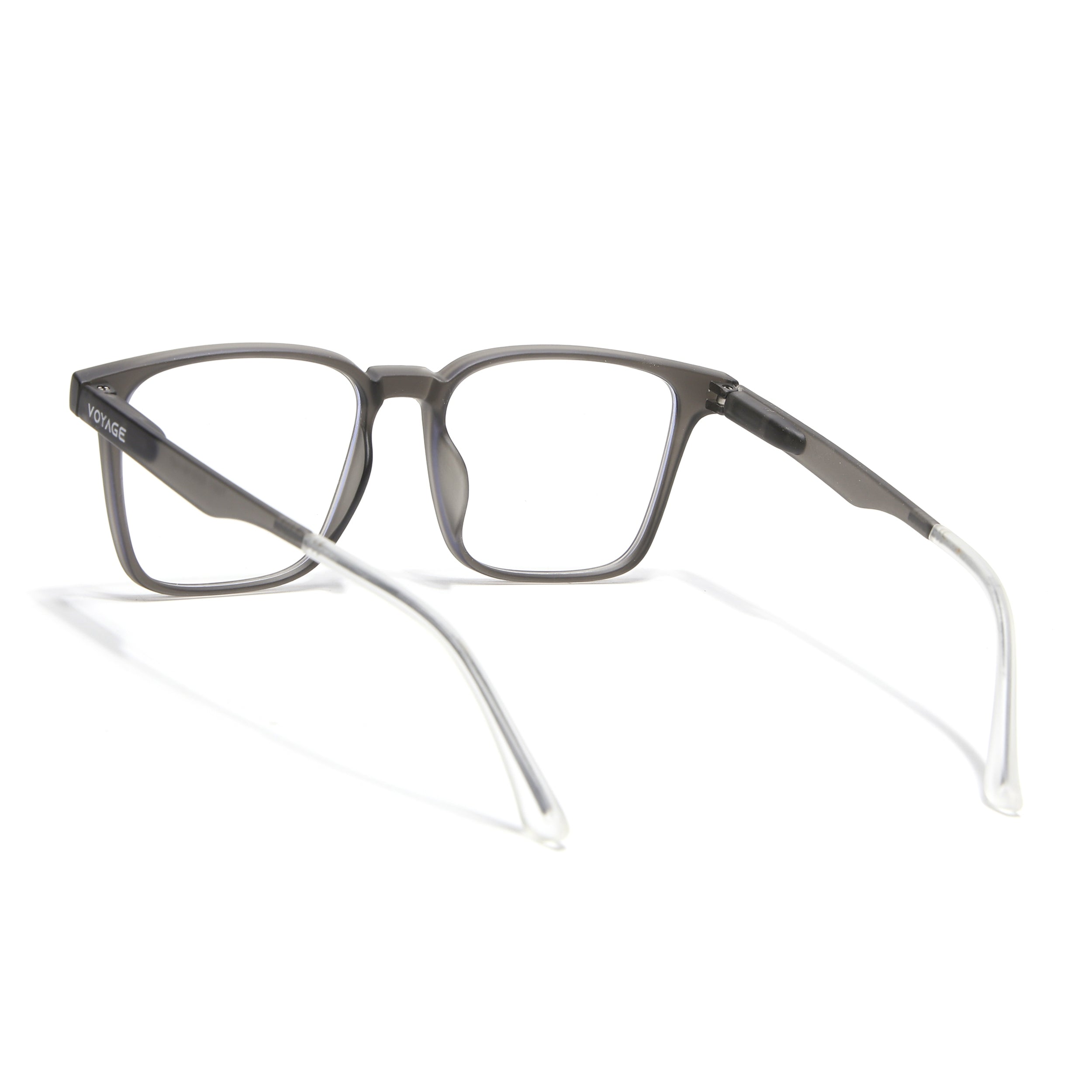 Voyage Air Grey Square Eyeglasses for Men & Women (T001FMG7173-C2)