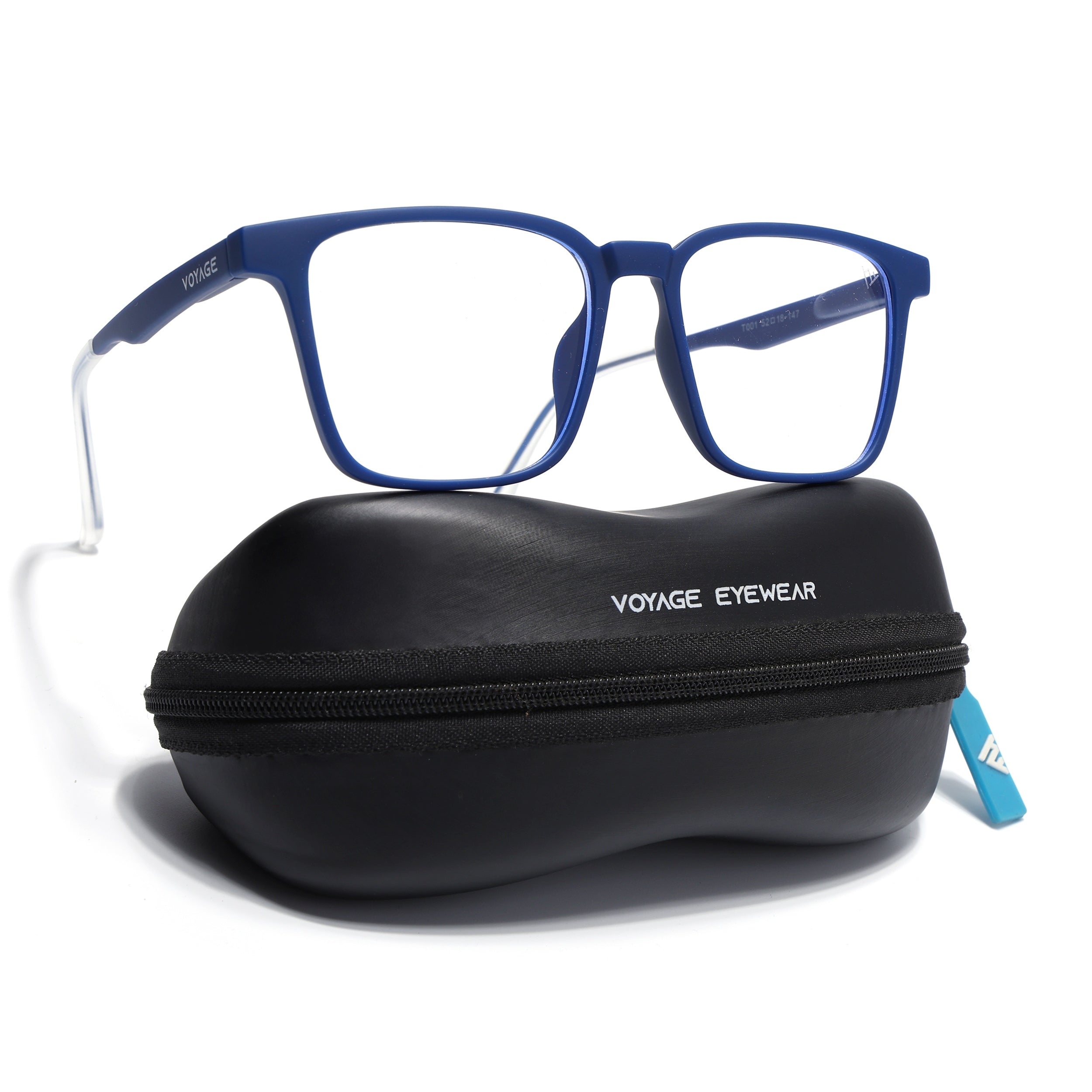 Voyage Air Blue Square Eyeglasses for Men & Women (T001FMG7174-C3)