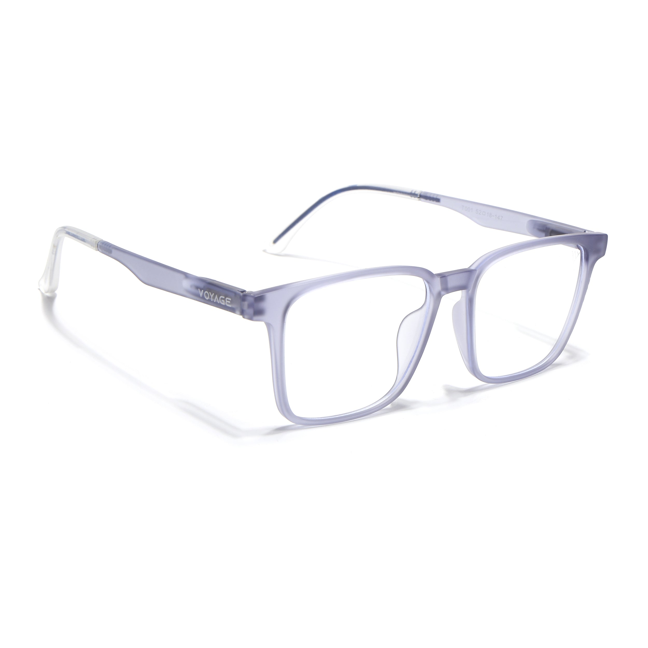 Voyage Air Light Grey Square Eyeglasses for Men & Women (T001FMG7175-C4)