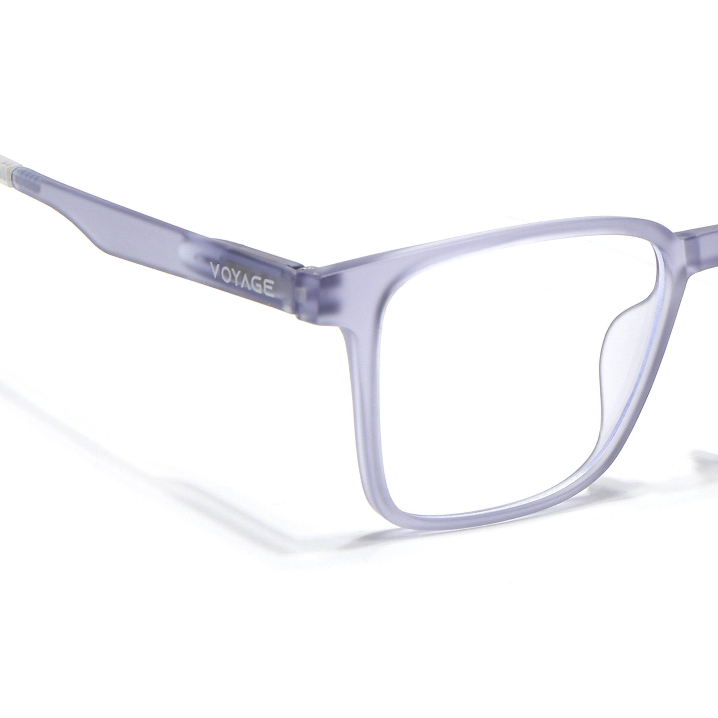 Voyage Air Light Grey Square Eyeglasses for Men & Women (T001FMG7175-C4)