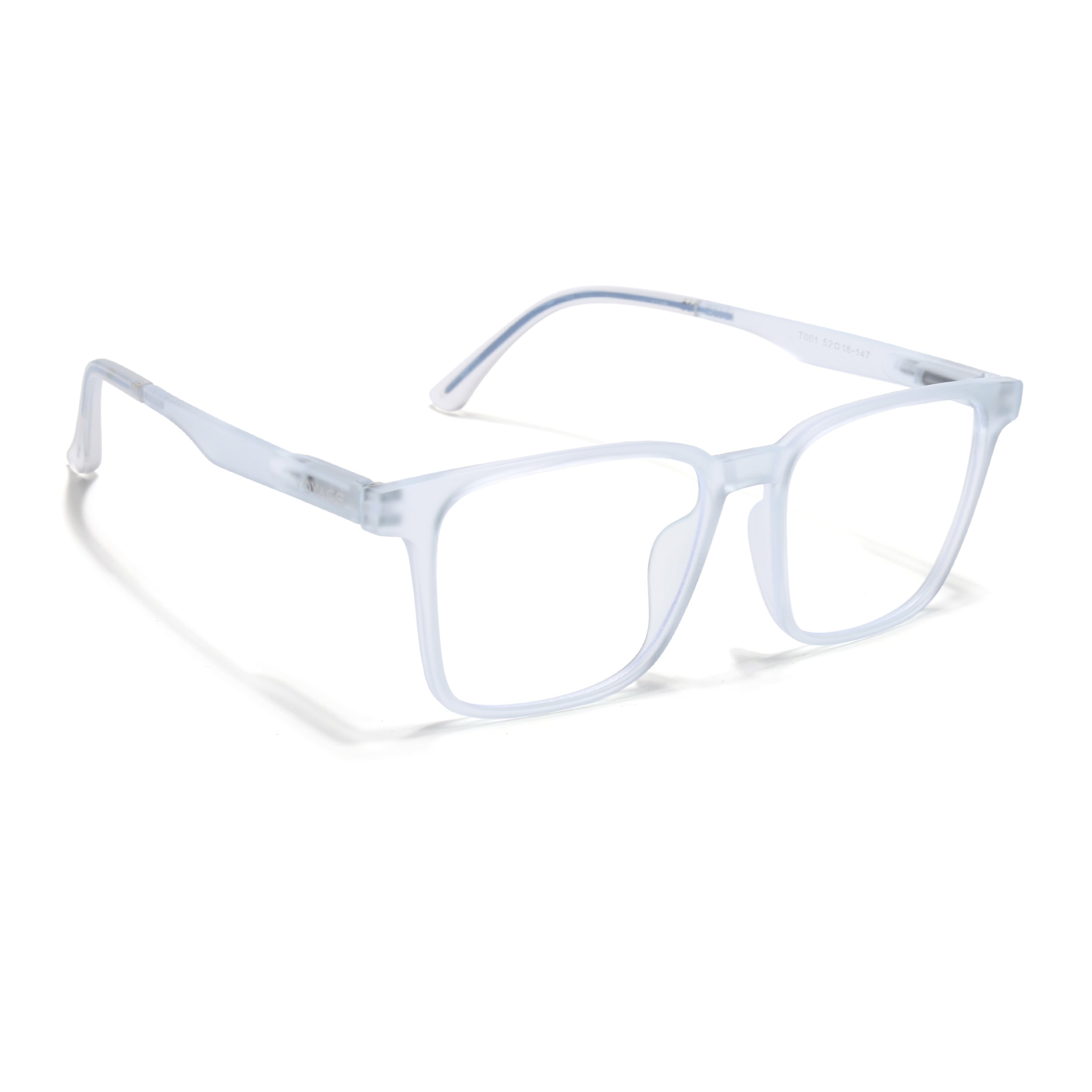 Voyage Air Matt Transparent Square Eyeglasses for Men & Women (T001FMG7176-C5)
