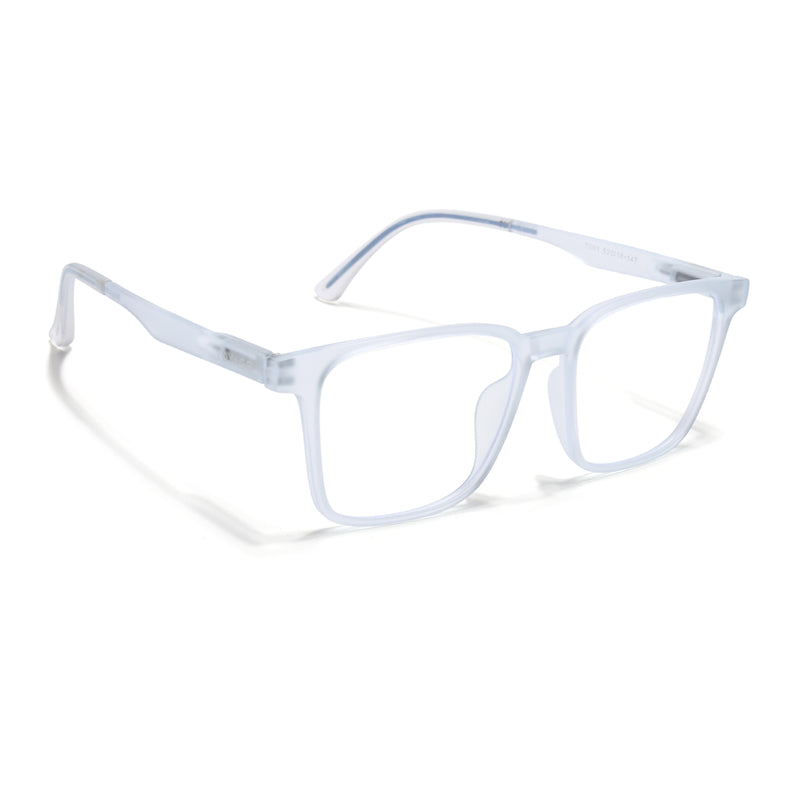 Voyage Air Matt Transparent Square Eyeglasses for Men & Women (T001FMG7176-C5)