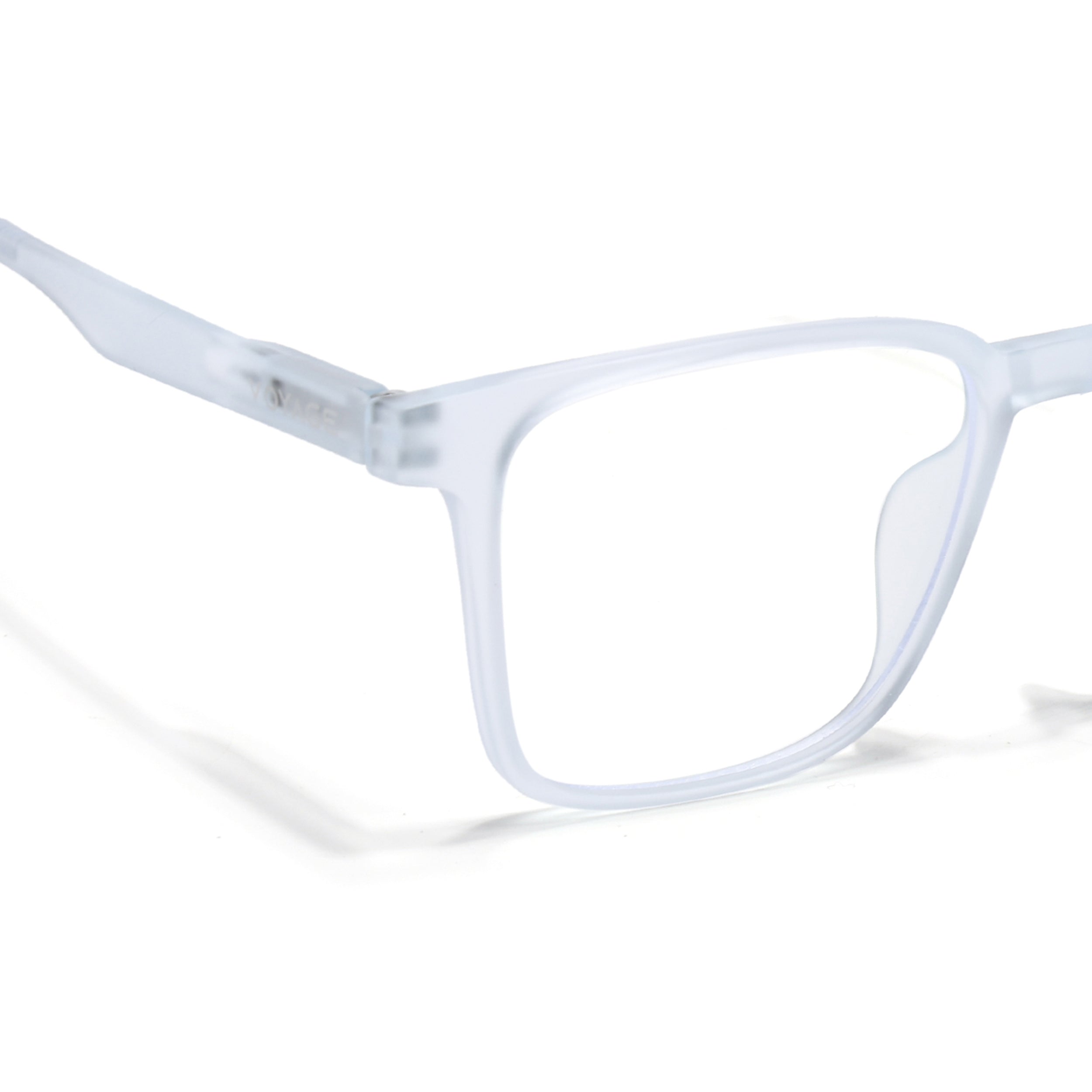 Voyage Air Matt Transparent Square Eyeglasses for Men & Women (T001FMG7176-C5)
