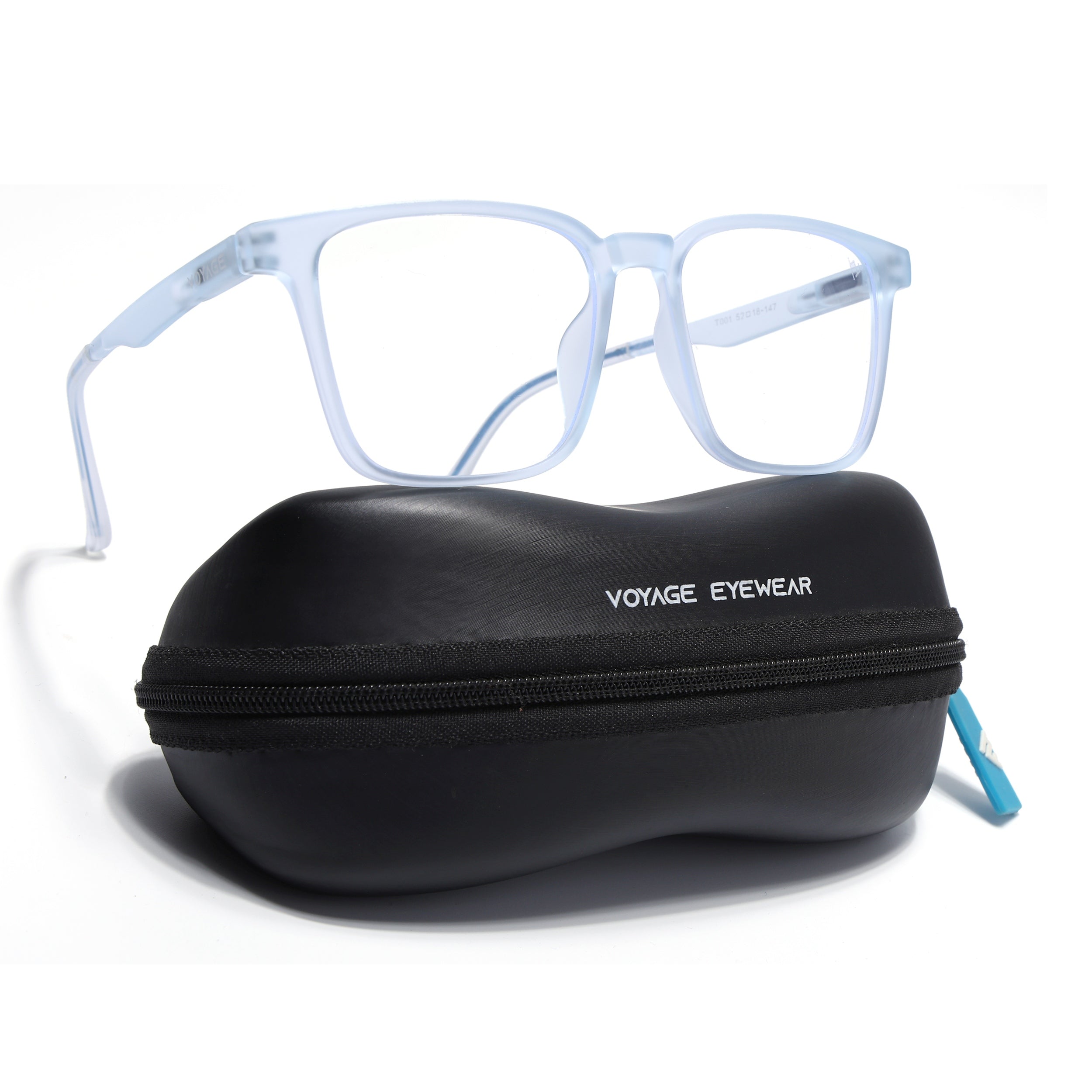 Voyage Air Matt Transparent Square Eyeglasses for Men & Women (T001FMG7176-C5)