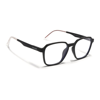Voyage Air Black Square Eyeglasses for Men & Women (T002FMG7177-C1)
