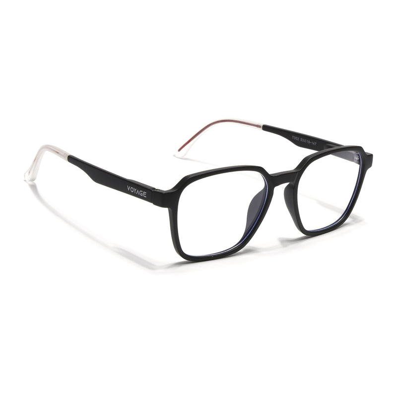 Voyage Air Black Square Eyeglasses for Men & Women (T002FMG7177-C1)