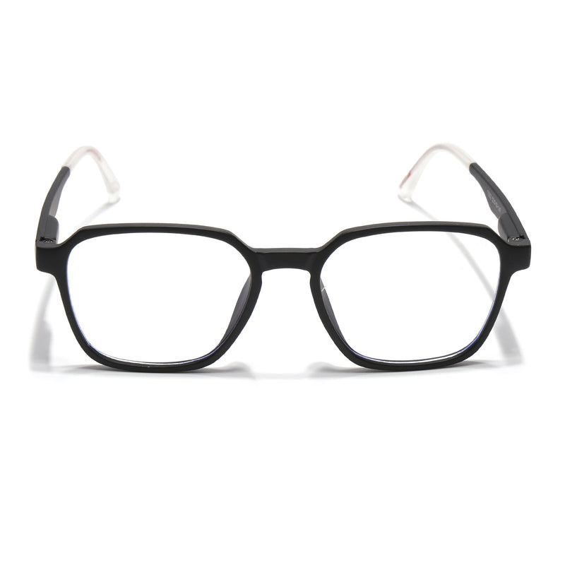 Voyage Air Black Square Eyeglasses for Men & Women (T002FMG7177-C1)