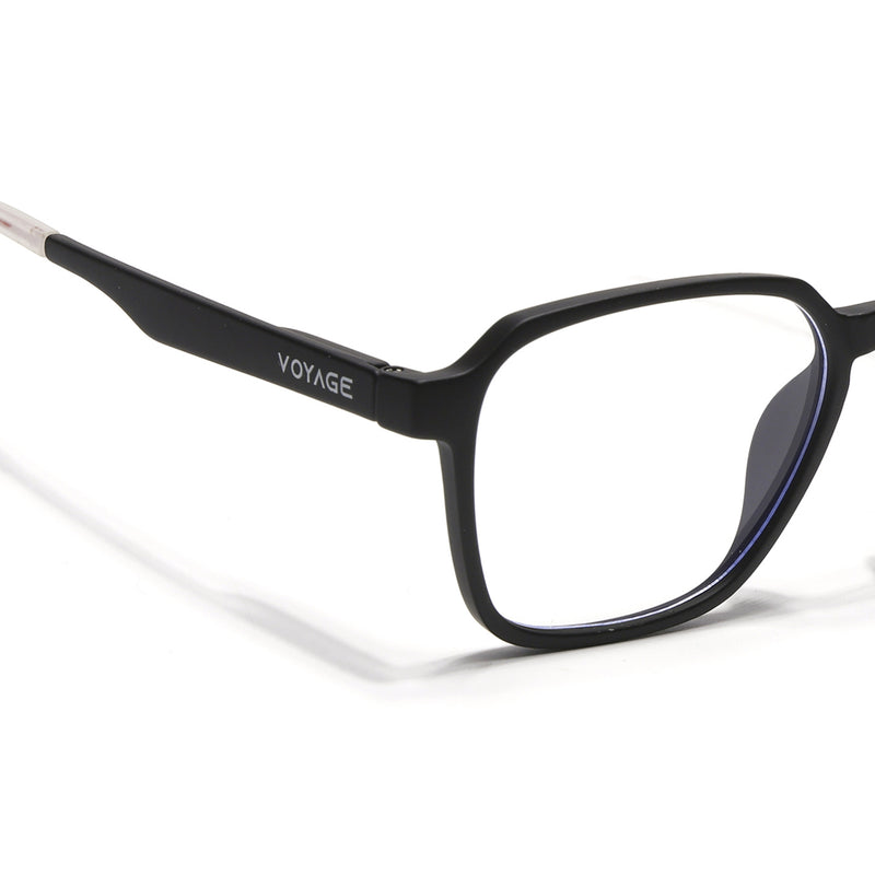 Voyage Air Black Square Eyeglasses for Men & Women (T002FMG7177-C1)