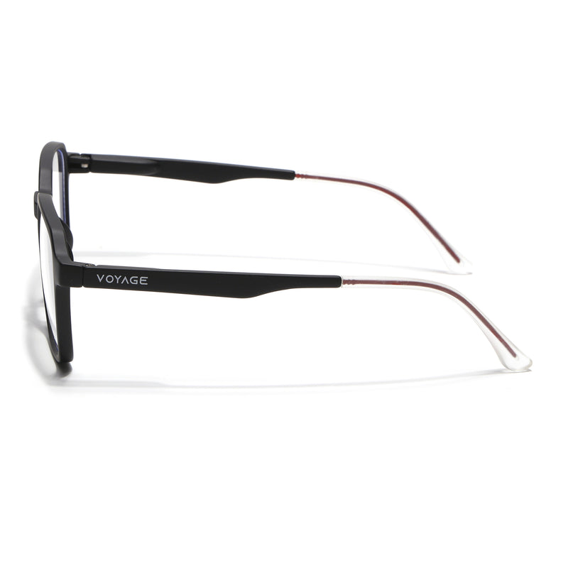 Voyage Air Black Square Eyeglasses for Men & Women (T002FMG7177-C1)