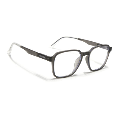 Voyage Air Grey Square Eyeglasses for Men & Women (T002FMG7178-C2)