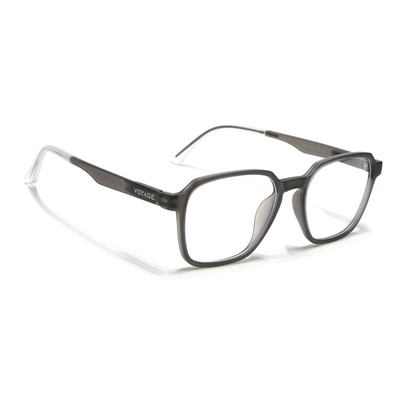 Voyage Air Grey Square Eyeglasses for Men & Women (T002FMG7178-C2)