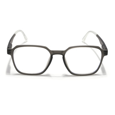 Voyage Air Grey Square Eyeglasses for Men & Women (T002FMG7178-C2)
