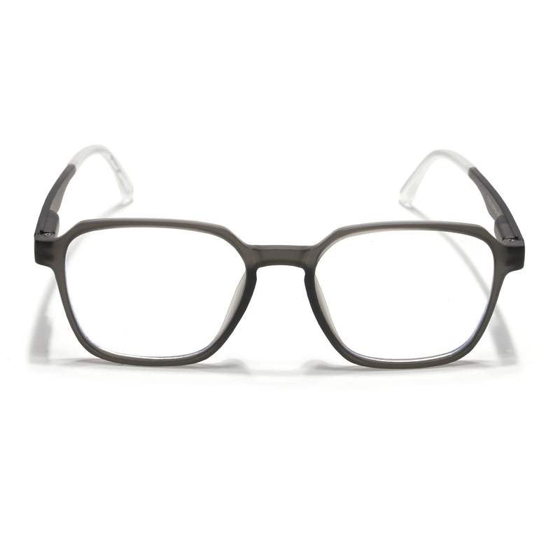 Voyage Air Grey Square Eyeglasses for Men & Women (T002FMG7178-C2)