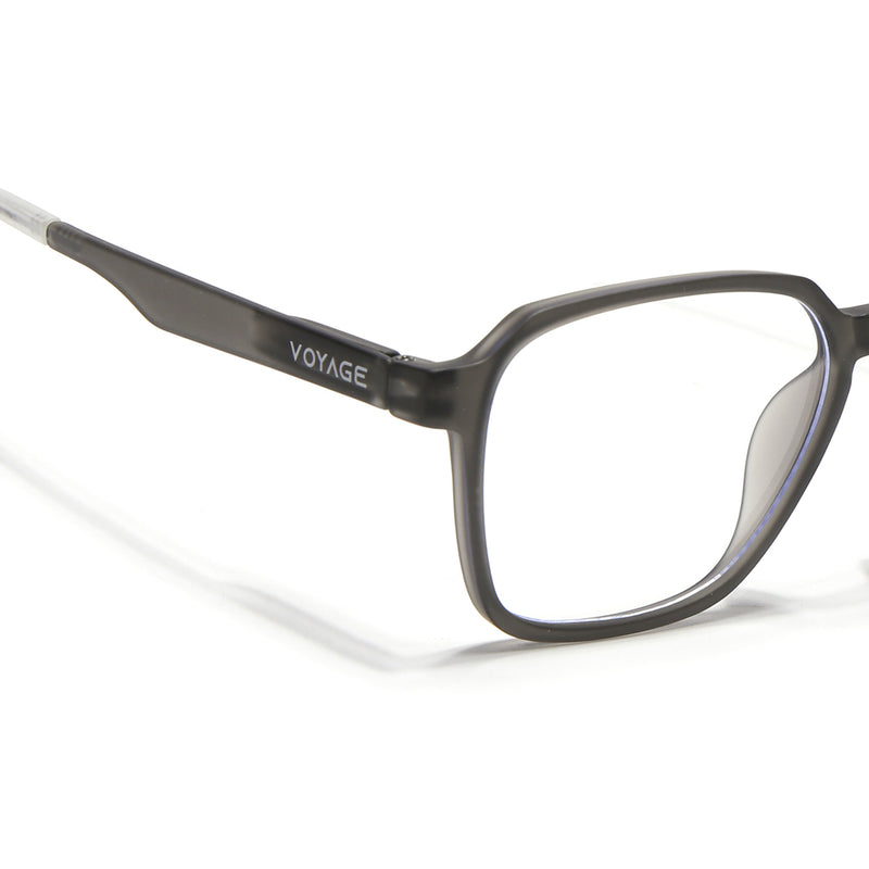 Voyage Air Grey Square Eyeglasses for Men & Women (T002FMG7178-C2)