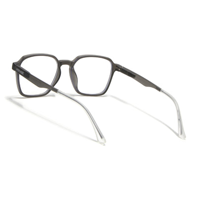 Voyage Air Grey Square Eyeglasses for Men & Women (T002FMG7178-C2)