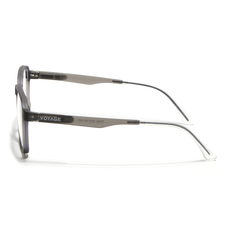 Voyage Air Grey Square Eyeglasses for Men & Women (T002FMG7178-C2)