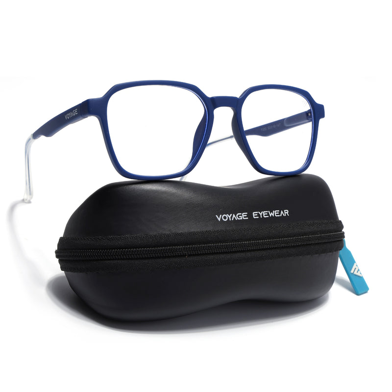 Voyage Air Blue Square Eyeglasses for Men & Women (T002FMG7179-C3)