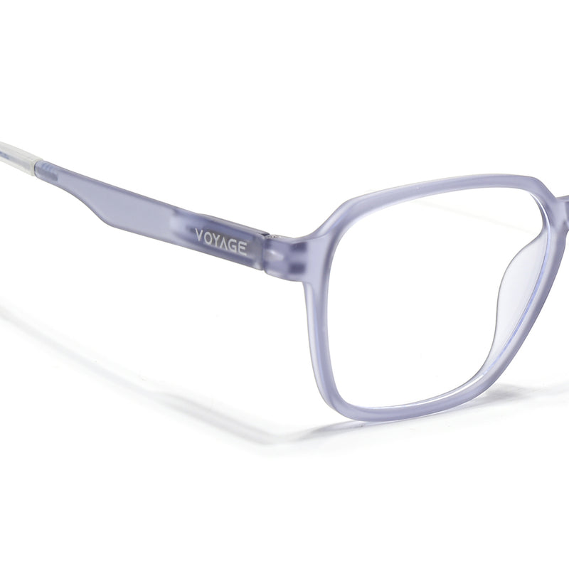 Voyage Air Light Grey Square Eyeglasses for Men & Women (T002FMG7180-C4)
